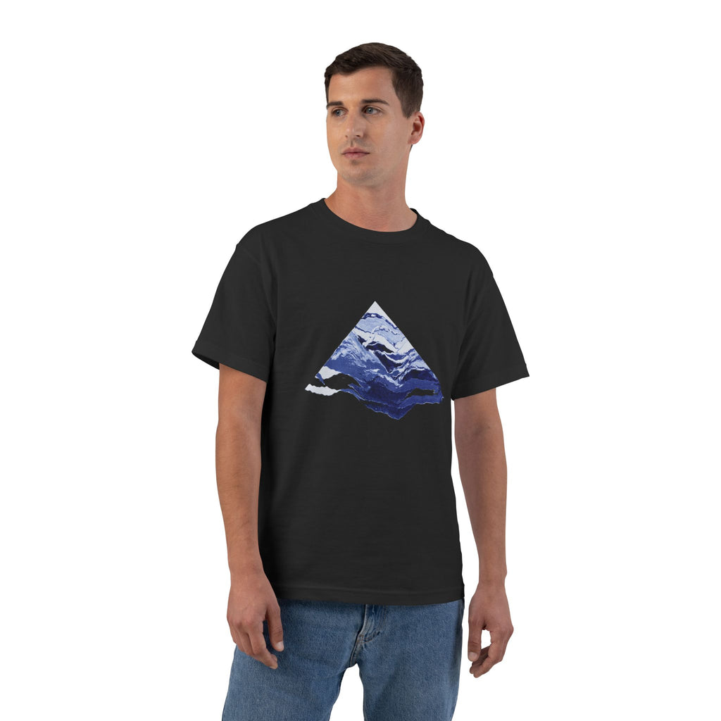 Mountain Landscape Diamond Drip T-Shirt | Blue Night Scenery