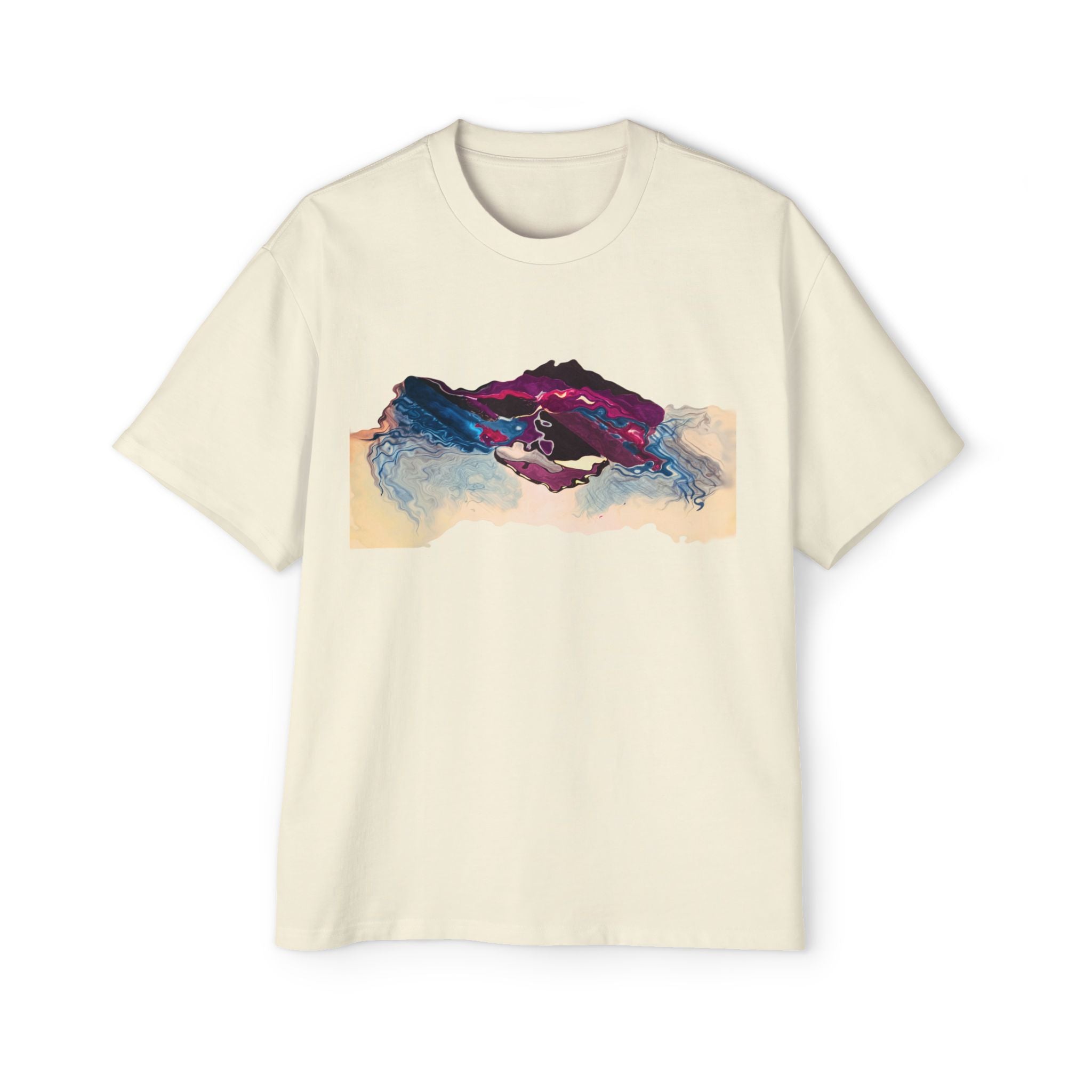 Abstract Mountain Art Tee — Colorful Landscape Oversized T‑Shirt